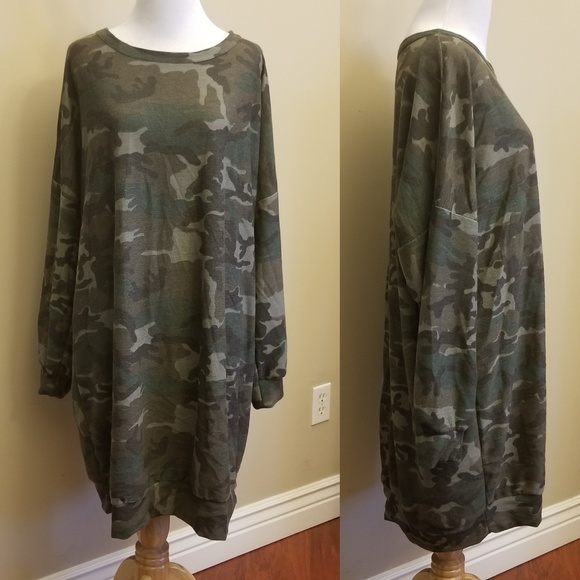 Charlotte Russe Sweaters - Plus Size Camo Sweater Dress 1X Womens